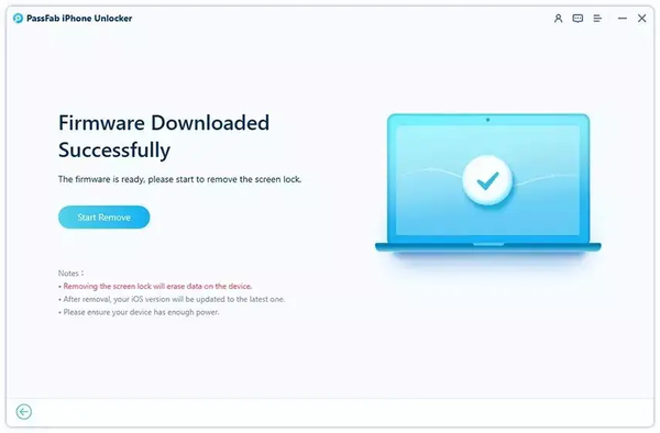 Chọn “Start Remove” để bắt đầu xóa mật khẩu của điện thoại iPhone 15